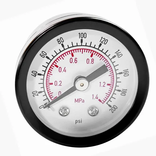 Beduan Medidor de Presión de Aire para Compresor de Aire de 1-1/2" de Dial Montaje Trasero Central, 1/8" NPT, 0-200 PSI