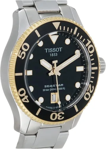 Miniatura 4 de Tissot Seastar 1000 - Reloj de cuarzo de 1.417in con correa de acero inoxidable, color gris, 18 (modelo T1202102105100)