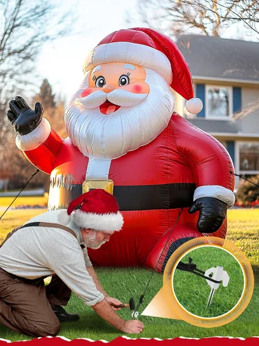 Miniatura 3 de 8 piezas de estacas de metal para inflables navideños - Estacas y amarres resistentes de servicio pesado, estacas clavijas de suelo para patio