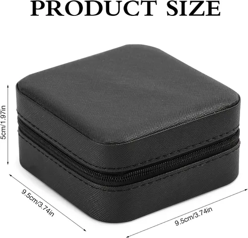 Miniatura 2 de XZUZ Joyero de viaje pequeño con espejo, organizador de joyas portátil, caja de almacenamiento para aretes, anillos, collares, joyería ase