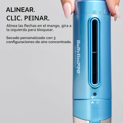 Miniatura 7 de BaBylissPRO StyleSwitch Ionic Multi-Styler, Air Styler and Hair Dryer, Lightweight Hot Air Brush with 5 Attachments, Automatic Dual Voltage Azul