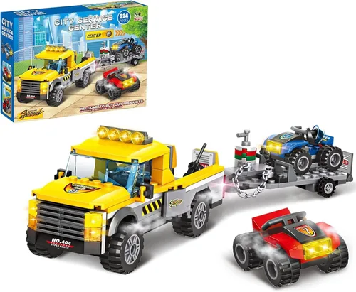 City Race Buggy Transporter - Juego de construcción de 324 piezas 3 en 1 para camiones de servicio urbano, vehículos STEM, juguetes de construcción,