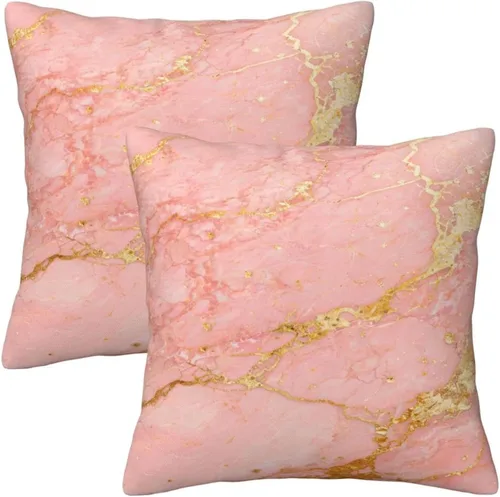 Miniatura 11 de Yobvec Juego de 2 fundas de almohada de 18 x 18 pulgadas, color negro dorado y gris, fundas de cojín decorativas de mármol abstracto, decoración