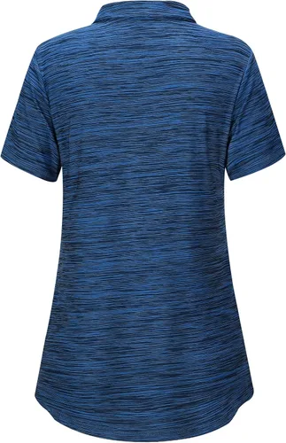 Miniatura 3 de Viracy Polo de golf con cuello en V para mujer, manga corta, secado rápido, para entrenamiento