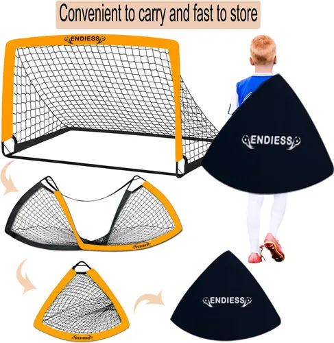 Miniatura 3 de Deportes niños practican porterías de fútbol, juego de red de fútbol plegable desplegable, redes de fútbol portátiles para práctica, mini porteros