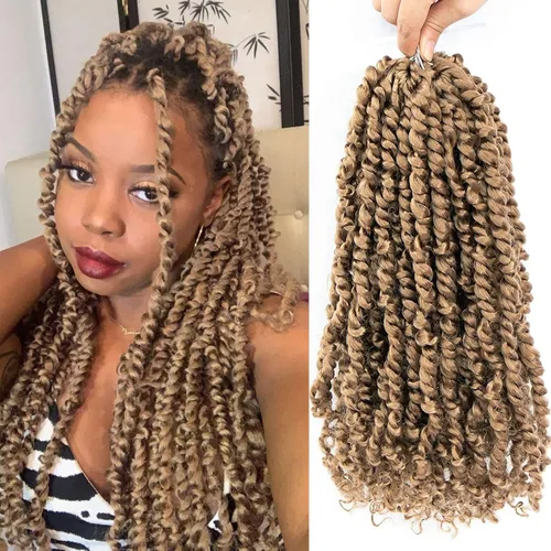 Miniatura 40 de Fulcrum Pelo de ganchillo Passion Twist de 8 pulgadas, 9 paquetes de cabello pretrenzado y prerrizado para mujeres negras (8 pulgadas