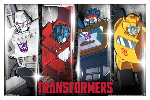 Miniatura 13 de Trends International Hasbro Transformers - Póster de pared clásico, 14.725 x 22.375 pulgadas, versión enmarcada de madera de granero