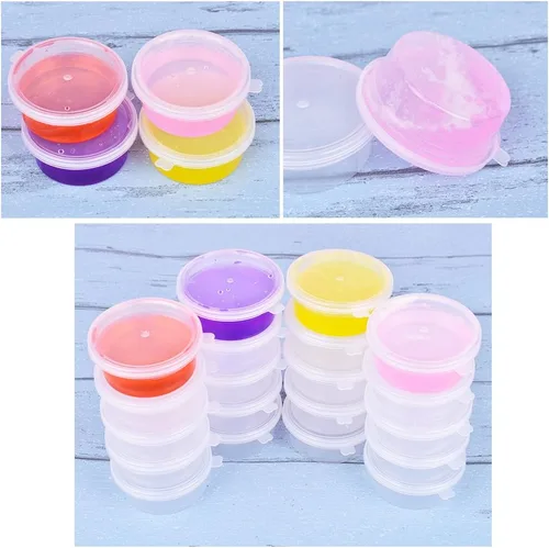 Miniatura 5 de GWHOLE Recipientes de slime con tapas, paquete de 20 recipientes pequeños de plástico reutilizables para almacenamiento de materiales de slime