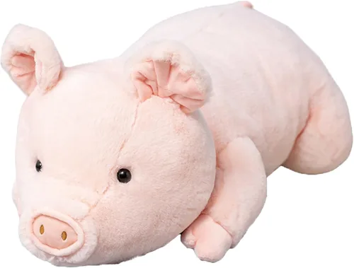Litence Animales de peluche con peso, 3.3 libras de cerdo con peso, animales de peluche de cerdo rosa, juguete de almohada para abrazar para niños y