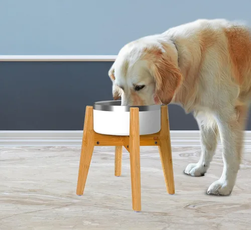 Miniatura 7 de Soporte para Cuencos de Perros (14 Pulgadas de Alto) - Ideal para Razas Grandes, Usar para Elevar y Alzar Platos de Mascotas, Fuentes de Agua
