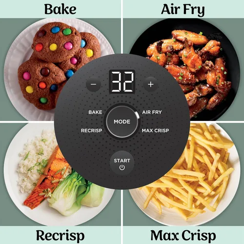 Miniatura 9 de Ninja Crispi - Freidora de aire de vidrio 4 en 1 Con recipientes y tapas de vidrio no tóxicos de 4 cuartos y 6 tazas Apto para microondas, Salvia