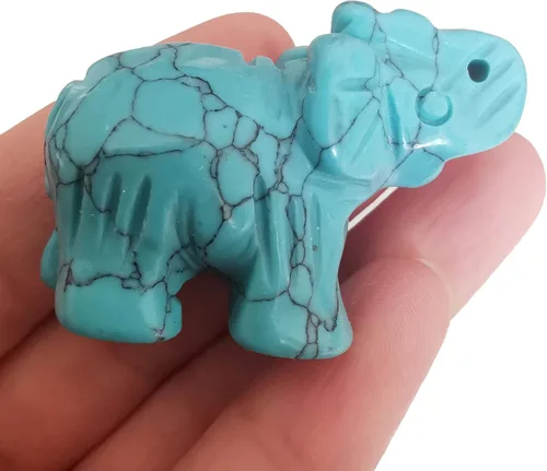 Miniatura 13 de Estatua de cristal de elefante tallada a mano, escultura de animal guardián de oficina en casa, decoración de 1.5 pulgadas, obsidiana negra