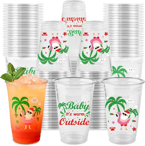 Miniatura 13 de 60 piezas Tazas del 4 de julio, vasos de plástico patrióticos de 16 oz con estrellas rojas, blancas y azules, decoraciones para suministros