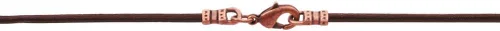 Miniatura 3 de Collar con cuerda de cuero marrón fino de 1.8 mm, cobre antiguo