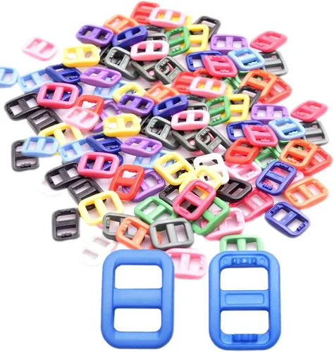 CooBigo Webbing Plastic Slider Tri-Glide Adjust Buckles for Cat Dog Collar Backpack Straps