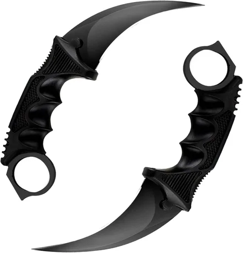 TOPOINT Cuchillo Karambit, cuchillo de hoja fija de acero inoxidable con funda y cuchillo de cordón CS-GO para caza, campamento y supervivencia en