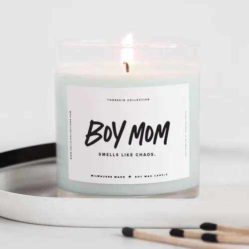 ThreeKin Velas Perfumadas para Mamá de Niños, Velas de Cera de Soja Natural para el Hogar, Aromaterapia Relajante para Madres, Aceites Esenciales de