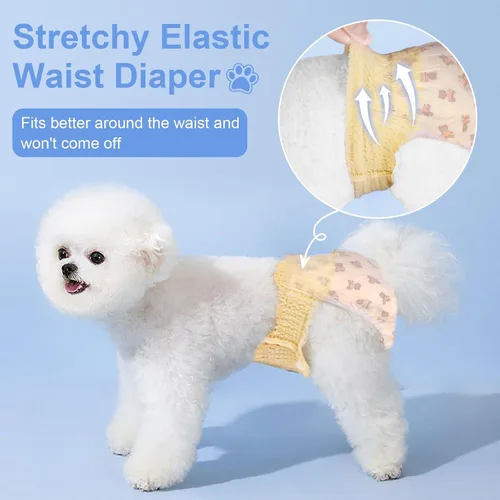 Miniatura 4 de Ambreview Pañales para Perras Hembras, Pañales Desechables para Perras Hembras con Cintura Elástica, Pañales Tipo Pull-Up para Cachorros