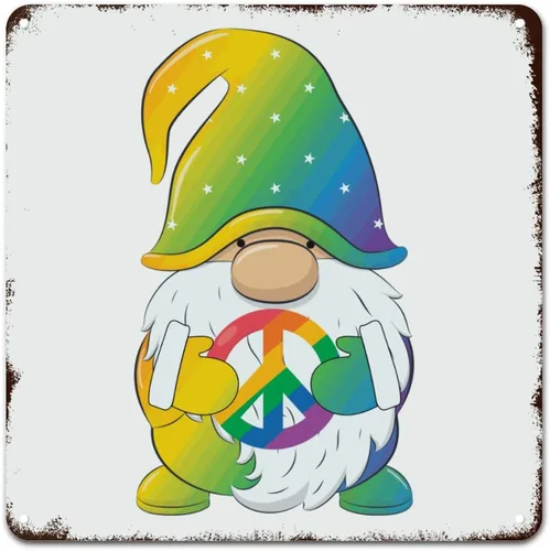 Miniatura 10 de Placa de pared con diseño de bandera de Estados Unidos, diseño retro vintage de arcoíris, letrero de metal LGBTQ, orgullo gay, regalo del mes