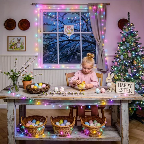 Miniatura 5 de JMEXSUSS Luces rojas blancas y azules con cable transparente, 66 pies, 200 luces LED para decoración del 4 de julio, luz de Navidad para celebración