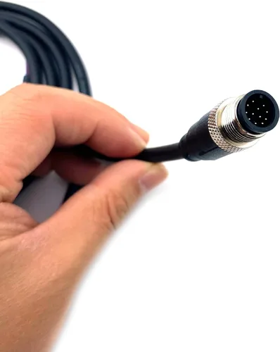 Miniatura 6 de M12 Cable conector macho de 12 pines, un código de cable de moldeo recto Sensor de aviación masculino Cable eléctrico de PVC Cable moldeado