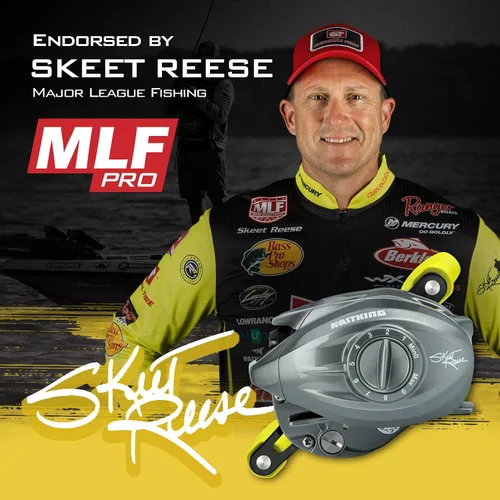 Miniatura 2 de KastKing Skeet Reese Icon Carretes de cebo – Carrete de pesca AutoMag con sistema de frenado doble, marco de aluminio ligero de 7 onzas, arrastre