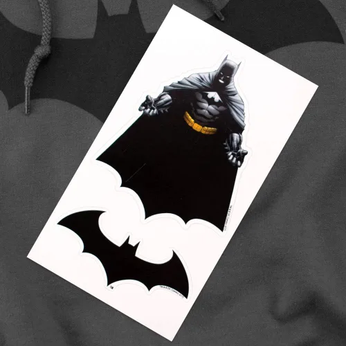 Miniatura 6 de Popfunk Sudadera clásica con capucha y calcomanías con logotipo de Batman Bat Hush
