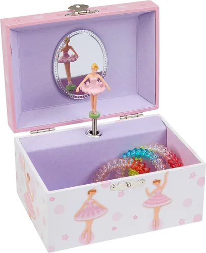 Miniatura 4 de Jewelkeeper - Caja de bailarina para niña, diseño de lunares, color rosa y blanco