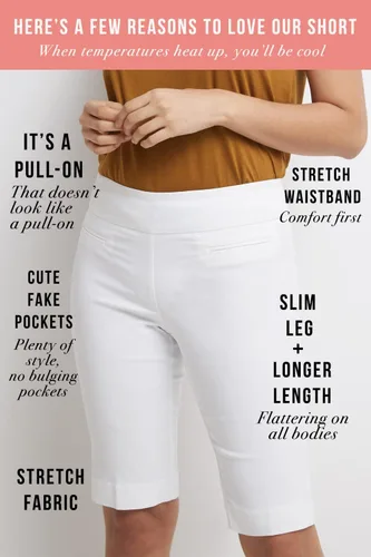 Miniatura 5 de Rekucci - Shorts cómodos sin botón ni cierre para mujer