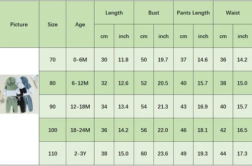 Miniatura 86 de Conjunto de ropa de otoño e invierno para bebé y niño, sudadera larga con capucha y pantalones para niños pequeños, 6, 12, 18, 24 meses, 2T