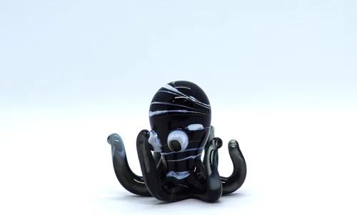 Miniatura 3 de Pulpo diminutas micro figuras sopladas a mano de vidrio de color arte animales coleccionables regalo decoración del hogar (negro)