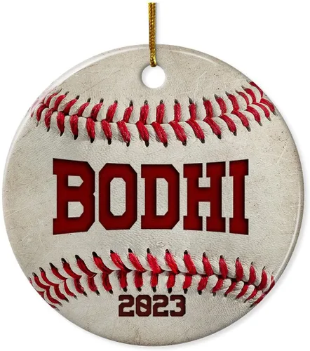 Miniatura 13 de SANDJEST Adorno de béisbol personalizado con nombre y número, adornos de cerámica 2024 para niños, entrenadores, fanáticos del béisbol, ideas