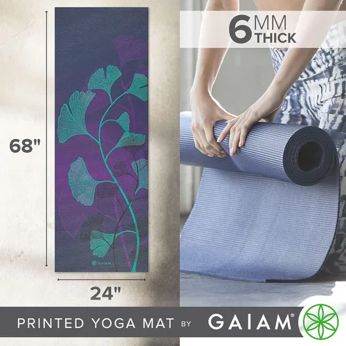 Miniatura 2 de Gaiam - Alfombrilla de yoga, 6 mm, extra gruesa, antideslizante, de primera calidad, para todo tipo de yoga, pilates y ejercicios en el suelo