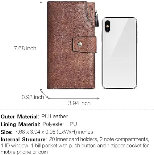 Miniatura 5 de CLUCI Mochila para mujer con monedero de cuero cartera grande para mujer