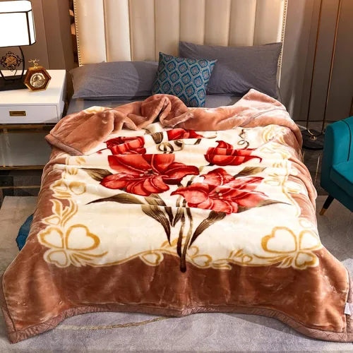 Miniatura 13 de LGYKUMEG Manta pesada de visón coreano, tamaño Queen de 79 x 91 pulgadas, sedosa suave y cálida, manta de cama Raschel reversible de 2 capas, 9