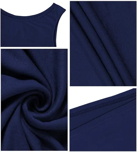 Miniatura 4 de CATHY Camiseta sin mangas de verano para mujer, estilo casual, plisada, holgada, cómoda