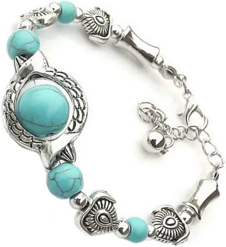 Miniatura 2 de Pulsera de cadena de muñeca con dije de moda para mujer, pulsera de lujo con cuentas de verano, diseño clásico turquesa, pulseras de Navidad