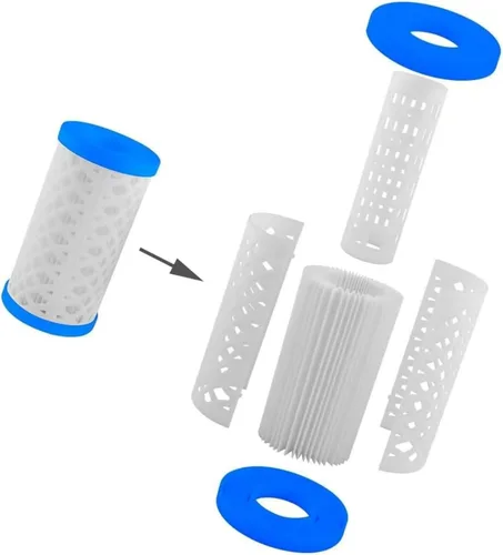 Miniatura 4 de Paquete de 6 filtros universales para piscina tipo A tipo C o III de repuesto para bomba de cartucho de filtro de piscina, filtro reutilizable tipo