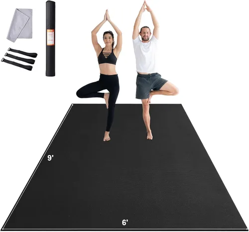 Miniatura 12 de VEVOR Large Exercise Mat, 12'x6'/10'x6'/9'x6'/8'x6'/8'x5'/7'x5'/6'x4' (7mm) Extra Thick, Non Slip High Density Premium Workout Mat, Exercise Yoga