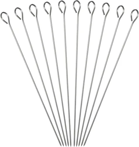 Miniatura 3 de Brocheta de acero inoxidable de 5.9 pulgadas para asar a la parrilla, palitos de cóctel, palillos de vidrio de Martini reutilizables, 50 piezas