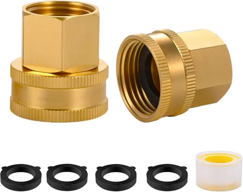 Miniatura 11 de Ceaeso Conector NPT macho de 1 pulgada a macho GHT de 3/4 pulgadas, adaptador de manguera de jardín de latón macizo, manguera de jardín de latón