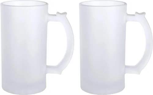 2 tazas de cerveza de vidrio esmerilado de 16 onzas