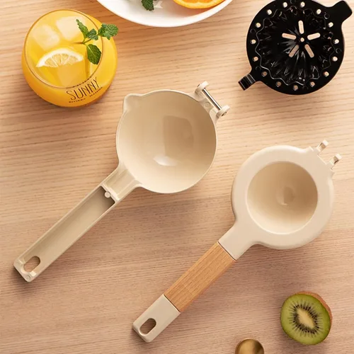 Miniatura 6 de Exprimidor de limón y lima, exprimidor de cítricos manual con mango de madera, exprimidor de frutas, prensa de lima, herramienta de cocina de metal