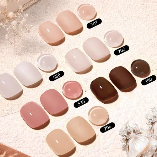 Miniatura 4 de AzureBeauty Juego de uñas en polvo de inmersión, 6 colores marrón nude, tonos de piel, polvo de inmersión natural, arte de uñas francés, salón