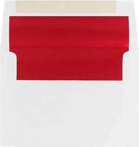 Miniatura 17 de JAM PAPER Sobres de invitación forrados de papel de aluminio de 3 7/8 x 8 1/8, color blanco con lámina dorada, paquete de 50 unidades Papel dorado