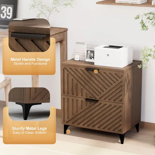 Miniatura 46 de Royal Windsor Mesita de noche acanalada con 3 cajones, mesa auxiliar lateral, armario de almacenamiento de acento, mesita de noche moderna