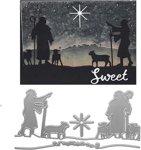 Troqueles de corte de pastores de metal, troqueles para el día del padre, animales, Navidad, hombre y mujer, plantillas en relieve, molde de