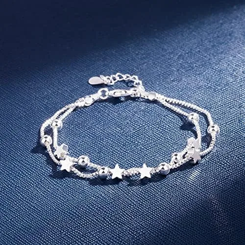 Miniatura 5 de Dofihy Pulseras de plata de ley S925 para mujer pulseras para mujer pulsera de cadena de muñeca con dije para mujer Plata Sin gemas