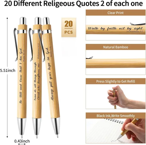 Miniatura 4 de 40 piezas/20 juegos de regalos cristianos, a granel, versículo de la Biblia, cuaderno en espiral y bolígrafo de oración, diario de oración