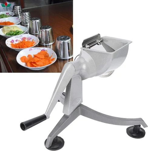 Miniatura 5 de Rallador rotativo de queso, con 5 ralladores manuales de tambor multifuncional, rallador de tambor de alimentos, máquina de ensalada de mandolina